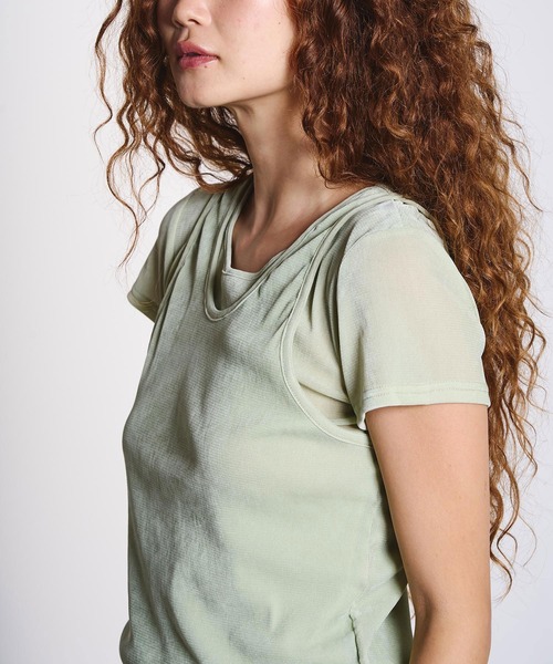 ROSE BUD(ローズバッド)の「FLOCKED TULLE LAYERED TOP(Tシャツ/カットソー・レディース・ブラウン/ライトグリーン・ONE SIZE)」の20枚目の写真