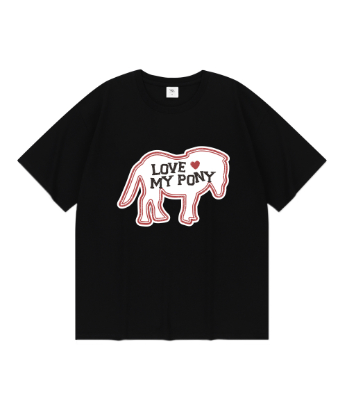 MILLION DAY(ミリオンデイ)の「LOVE PONY クールコットン半袖Tシャツ(Tシャツ/カットソー・レディース・ホワイト/ブラック・SMALL/MEDIUM/LARGE/X-LARGE)」の3枚目の写真