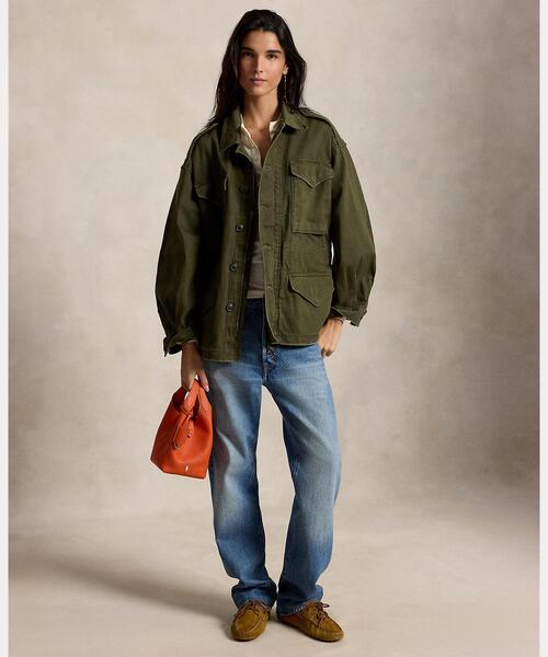 POLO RALPH LAUREN(ポロ ラルフ ローレン)の「クロップド フィールド ジャケット(ミリタリージャケット・レディース・グリーン・S/M/XS)」の3枚目の写真