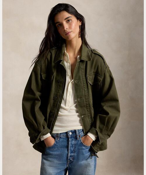 POLO RALPH LAUREN(ポロ ラルフ ローレン)の「クロップド フィールド ジャケット(ミリタリージャケット・レディース・グリーン・S/M/XS)」の8枚目の写真