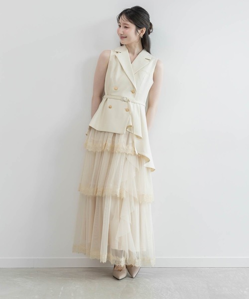 RANDA(ランダ)の「【4サイズ展開】ティアードスカートレイヤードライクワンピース(ワンピース・レディース・グレー/ブラウン/クリーム・00/2/0/1)」の3枚目の写真