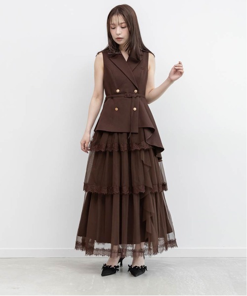 RANDA(ランダ)の「【4サイズ展開】ティアードスカートレイヤードライクワンピース(ワンピース・レディース・グレー/ブラウン/クリーム・00/2/0/1)」の21枚目の写真