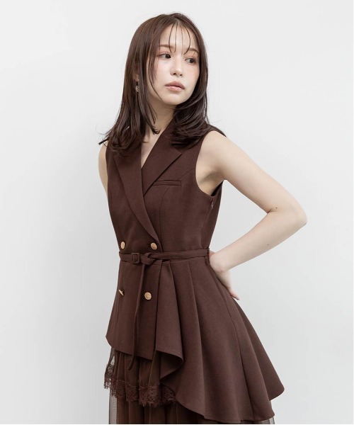 RANDA(ランダ)の「【4サイズ展開】ティアードスカートレイヤードライクワンピース(ワンピース・レディース・グレー/ブラウン/クリーム・00/2/0/1)」の22枚目の写真