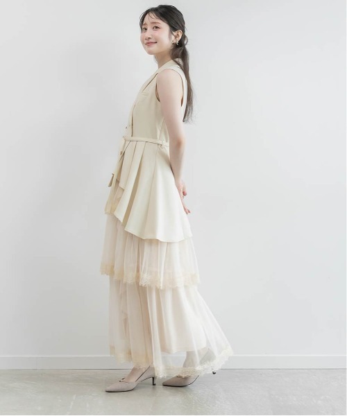 RANDA(ランダ)の「【4サイズ展開】ティアードスカートレイヤードライクワンピース(ワンピース・レディース・グレー/ブラウン/クリーム・00/2/0/1)」の6枚目の写真