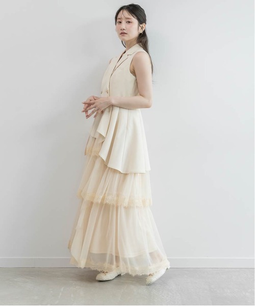 RANDA(ランダ)の「【4サイズ展開】ティアードスカートレイヤードライクワンピース(ワンピース・レディース・グレー/ブラウン/クリーム・00/2/0/1)」の9枚目の写真