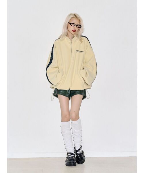 jouetie(ジュエティ)の「ハーフZIPルーズフリースプルオーバー(Tシャツ/カットソー・レディース・イエロー/ネイビー/グレー・FREE)」の11枚目の写真