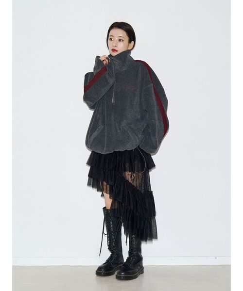 jouetie(ジュエティ)の「ハーフZIPルーズフリースプルオーバー(Tシャツ/カットソー・レディース・イエロー/ネイビー/グレー・FREE)」の14枚目の写真