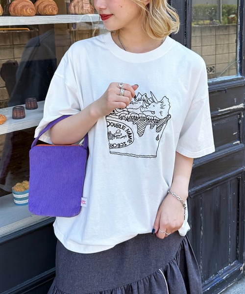WEB限定】アイスクリーム恐竜刺しゅうTEE（Tシャツ/カットソー