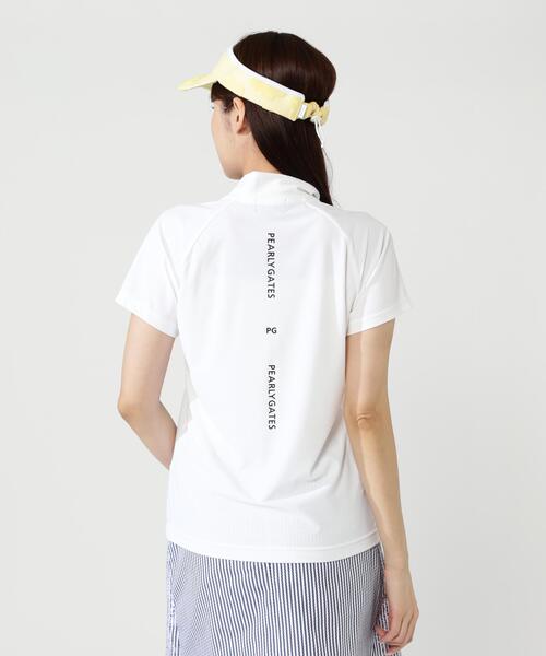 PEARLY GATES(パーリーゲイツ)の「【PEARLY GATES】Nyグリッド2WAYトリコット半袖ハーフジップアップカットソー(Tシャツ/カットソー・レディース・パープル/ネイビー/ホワイト・LARGE/SMALL/MEDIUM)」の7枚目の写真