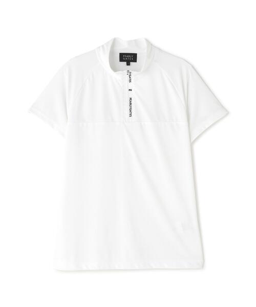 PEARLY GATES(パーリーゲイツ)の「【PEARLY GATES】Nyグリッド2WAYトリコット半袖ハーフジップアップカットソー(Tシャツ/カットソー・レディース・パープル/ネイビー/ホワイト・LARGE/SMALL/MEDIUM)」の8枚目の写真
