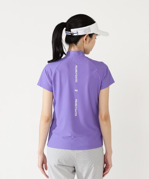 PEARLY GATES(パーリーゲイツ)の「【PEARLY GATES】Nyグリッド2WAYトリコット半袖ハーフジップアップカットソー(Tシャツ/カットソー・レディース・パープル/ネイビー/ホワイト・LARGE/SMALL/MEDIUM)」の15枚目の写真