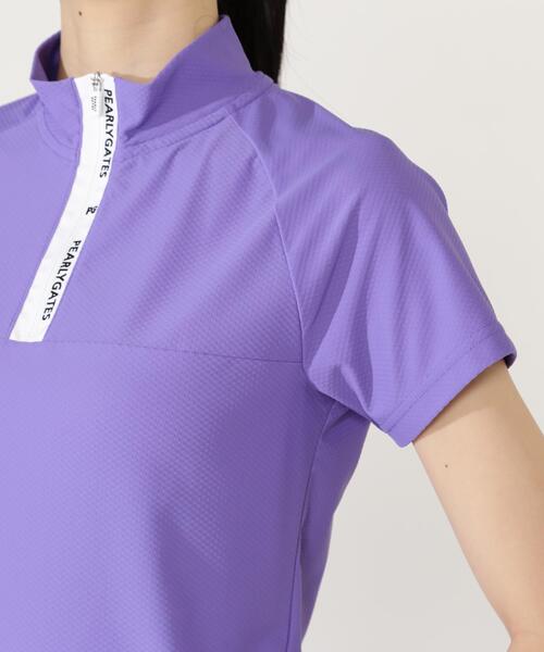 PEARLY GATES(パーリーゲイツ)の「【PEARLY GATES】Nyグリッド2WAYトリコット半袖ハーフジップアップカットソー(Tシャツ/カットソー・レディース・パープル/ネイビー/ホワイト・LARGE/SMALL/MEDIUM)」の17枚目の写真