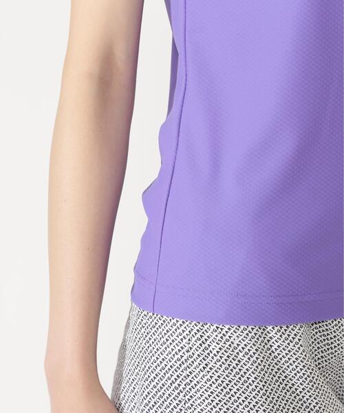 PEARLY GATES(パーリーゲイツ)の「【PEARLY GATES】Nyグリッド2WAYトリコット半袖ハーフジップアップカットソー(Tシャツ/カットソー・レディース・パープル/ネイビー/ホワイト・LARGE/SMALL/MEDIUM)」の18枚目の写真
