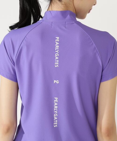 PEARLY GATES(パーリーゲイツ)の「【PEARLY GATES】Nyグリッド2WAYトリコット半袖ハーフジップアップカットソー(Tシャツ/カットソー・レディース・パープル/ネイビー/ホワイト・LARGE/SMALL/MEDIUM)」の19枚目の写真