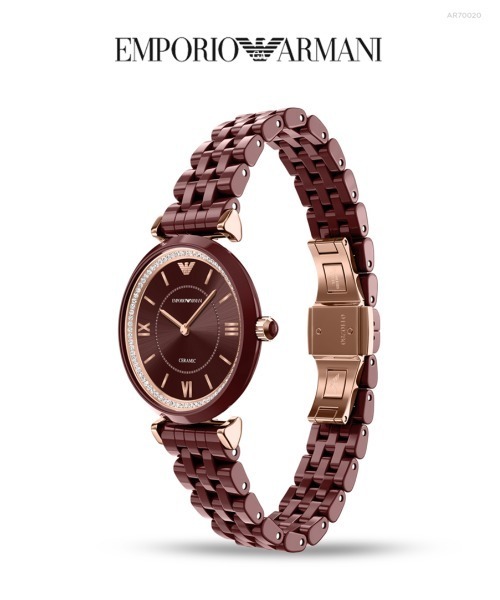 EMPORIO ARMANI（エンポリオアルマーニ）の「エンポリオ・アルマーニ 腕時計 レディース アナログ セラミック AR70020（アナログ腕時計・レディース・バーガンディー・FREE）」の10枚目の写真