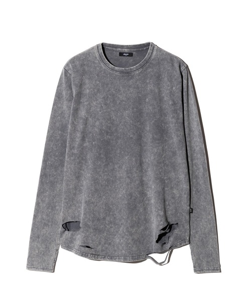 glamb(グラム)の「Damage Cutsew / ダメージカットソー(Tシャツ/カットソー・メンズ・ブラック/グレー/ホワイト・S/M/L)」の4枚目の写真