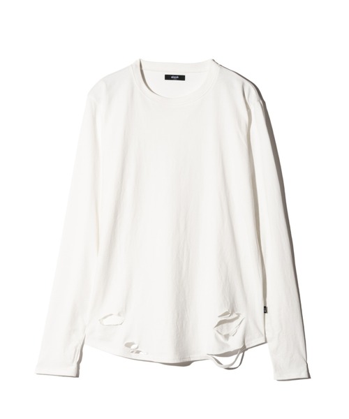 glamb(グラム)の「Damage Cutsew / ダメージカットソー(Tシャツ/カットソー・メンズ・ブラック/グレー/ホワイト・S/M/L)」の7枚目の写真