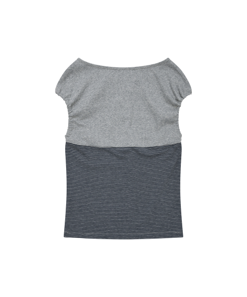 LMR(エルエムアール)の「ヘンリーネックストライプパフスリーブレスGREY(Tシャツ/カットソー・レディース・チャコールグレー・SMALL/MEDIUM)」の8枚目の写真