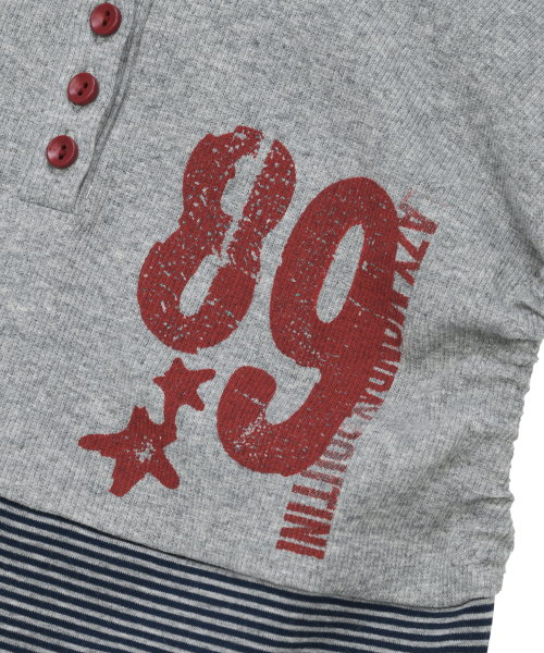 LMR(エルエムアール)の「ヘンリーネックストライプパフスリーブレスGREY(Tシャツ/カットソー・レディース・チャコールグレー・SMALL/MEDIUM)」の9枚目の写真