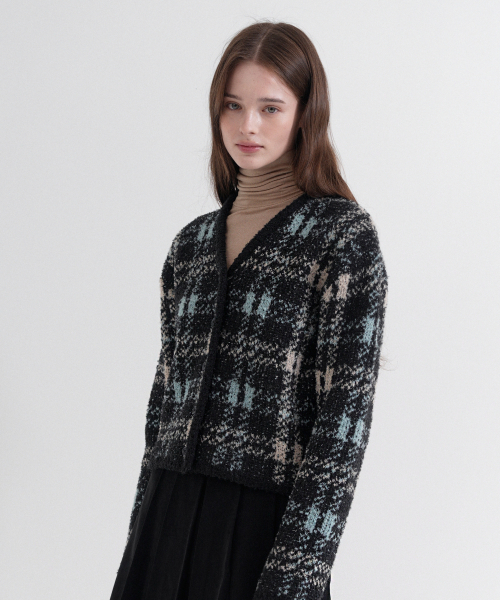 VLETI(ブレッティ)の「Jacquard Recycled Knit Cardigan (black)(カーディガン/ボレロ・レディース・ブラック・FREE)」の2枚目の写真