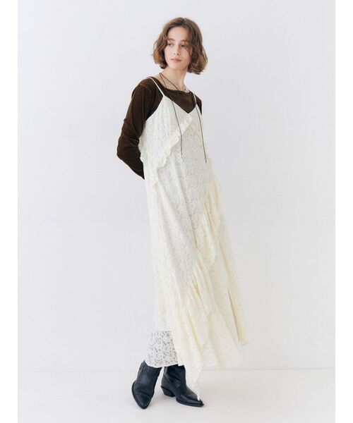 Ungrid(アングリッド)の「ベロアレイヤードロングスリーブTee(Tシャツ/カットソー・レディース・ピンク/オフホワイト/ブラウン・FREE)」の16枚目の写真