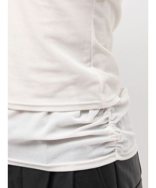 Ungrid(アングリッド)の「ベロアレイヤードロングスリーブTee(Tシャツ/カットソー・レディース・ピンク/オフホワイト/ブラウン・FREE)」の4枚目の写真