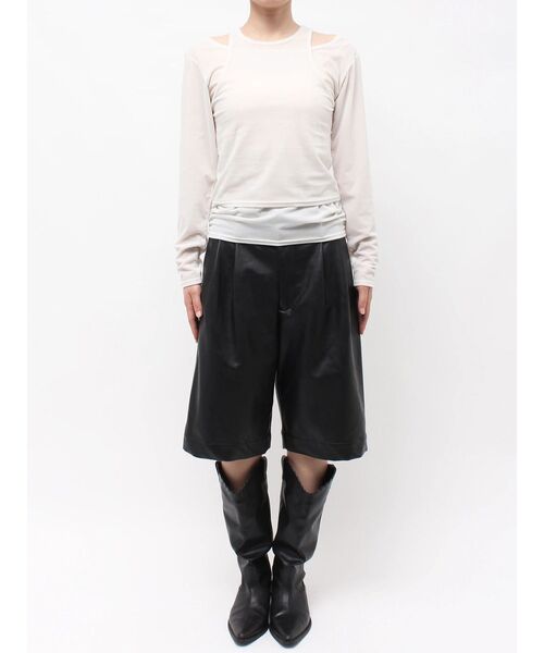 Ungrid(アングリッド)の「ベロアレイヤードロングスリーブTee(Tシャツ/カットソー・レディース・ピンク/オフホワイト/ブラウン・FREE)」の5枚目の写真