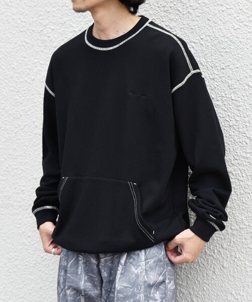Champion（チャンピオン）の「【SHIPS any別注】Champion: ワンポイント ロゴ 刺繍 ステッチ リラックス スウェット◇（スウェット・メンズ・ブラック/ブルー/ナチュラル/グレー/レッド・SMALL/MEDIUM/LARGE/X-LARGE）」の10枚目の写真