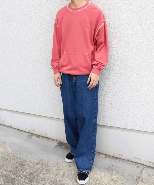 Champion（チャンピオン）の「【SHIPS any別注】Champion: ワンポイント ロゴ 刺繍 ステッチ リラックス スウェット◇（スウェット・メンズ・ブラック/ブルー/ナチュラル/グレー/レッド・SMALL/MEDIUM/LARGE/X-LARGE）」の13枚目の写真