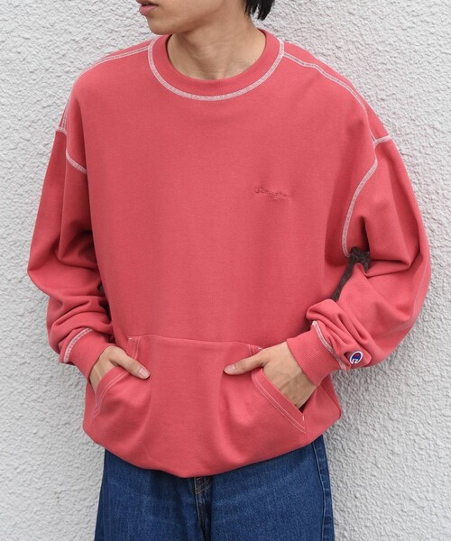 Champion（チャンピオン）の「【SHIPS any別注】Champion: ワンポイント ロゴ 刺繍 ステッチ リラックス スウェット◇（スウェット・メンズ・ブラック/ブルー/ナチュラル/グレー/レッド・SMALL/MEDIUM/LARGE/X-LARGE）」の15枚目の写真