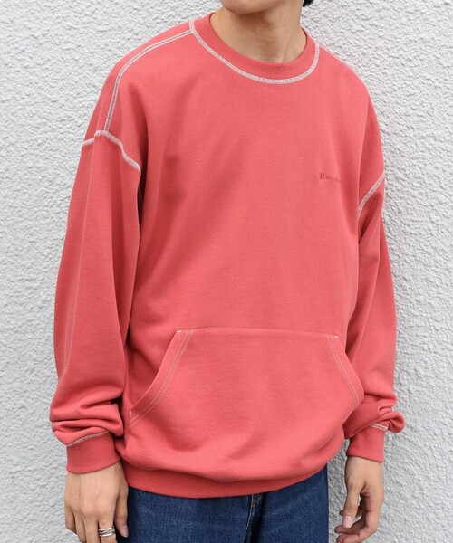 Champion（チャンピオン）の「【SHIPS any別注】Champion: ワンポイント ロゴ 刺繍 ステッチ リラックス スウェット◇（スウェット・メンズ・ブラック/ブルー/ナチュラル/グレー/レッド・SMALL/MEDIUM/LARGE/X-LARGE）」の16枚目の写真