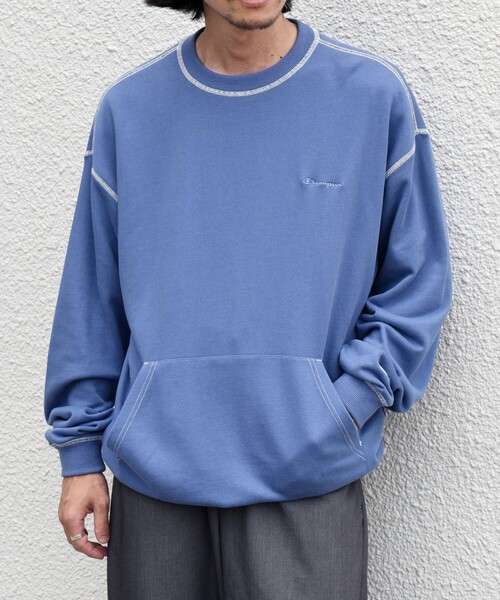 Champion（チャンピオン）の「【SHIPS any別注】Champion: ワンポイント ロゴ 刺繍 ステッチ リラックス スウェット◇（スウェット・メンズ・ブラック/ブルー/ナチュラル/グレー/レッド・SMALL/MEDIUM/LARGE/X-LARGE）」の21枚目の写真