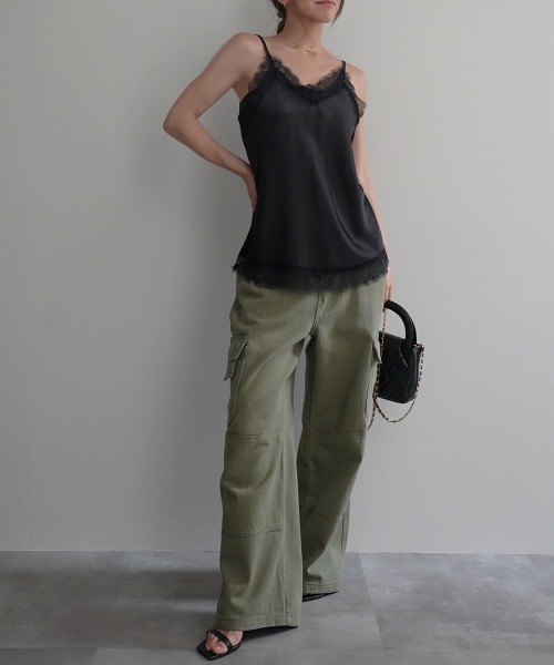 Rashik(ラシク)の「【Rashik】コットンカーゴイージーパンツ(カーゴパンツ・レディース・ベージュ/ブラック/カーキ・S/M)」の9枚目の写真
