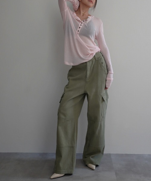 Rashik(ラシク)の「【Rashik】コットンカーゴイージーパンツ(カーゴパンツ・レディース・ベージュ/ブラック/カーキ・S/M)」の16枚目の写真
