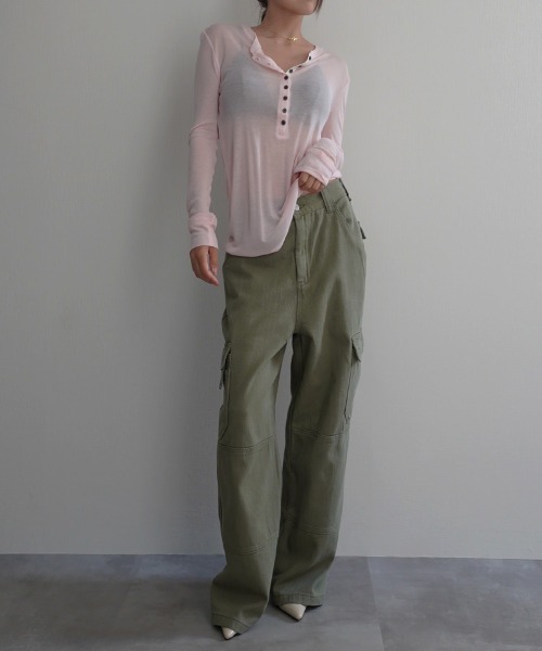 Rashik(ラシク)の「【Rashik】コットンカーゴイージーパンツ(カーゴパンツ・レディース・ベージュ/ブラック/カーキ・S/M)」の15枚目の写真