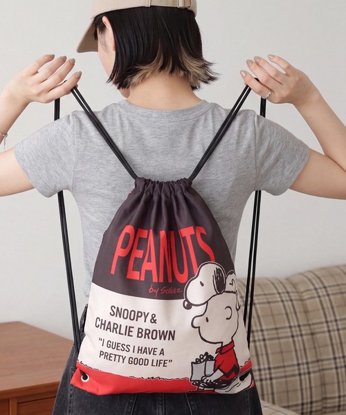 PEANUTS（ピーナッツ）の「【PEANUTS / ピーナッツ】スヌーピー アートワーク デザイン ナップサック（バックパック/リュック・メンズ・F/E/D/A/B/C・FREE）」の4枚目の写真
