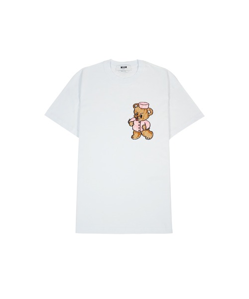 MSGM(エムエスジーエム)の「MSGM LOBBY BEAR Tシャツ(Tシャツ/カットソー・メンズ・ホワイト/ブラック・S/M/XS/XL/L)」の1枚目の写真