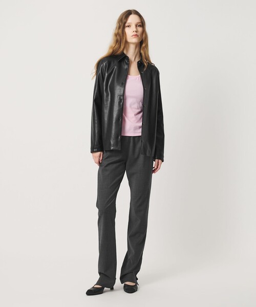 ATTISESSION（アティセッション）の「＜ATTISESSION＞レザーライク カーブ カフス シャツ（シャツ/ブラウス・レディース・ダークブラウン/ブラック・FREE）」の15枚目の写真