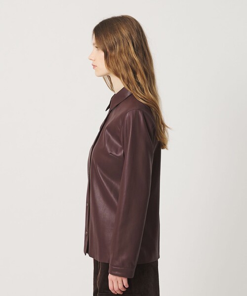 ATTISESSION（アティセッション）の「＜ATTISESSION＞レザーライク カーブ カフス シャツ（シャツ/ブラウス・レディース・ダークブラウン/ブラック・FREE）」の17枚目の写真