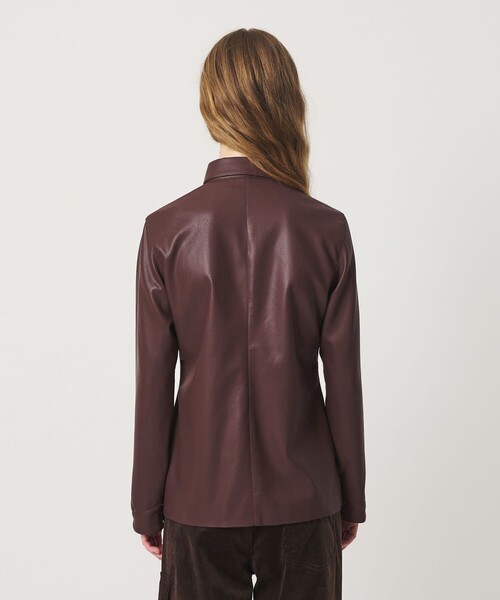 ATTISESSION（アティセッション）の「＜ATTISESSION＞レザーライク カーブ カフス シャツ（シャツ/ブラウス・レディース・ダークブラウン/ブラック・FREE）」の18枚目の写真