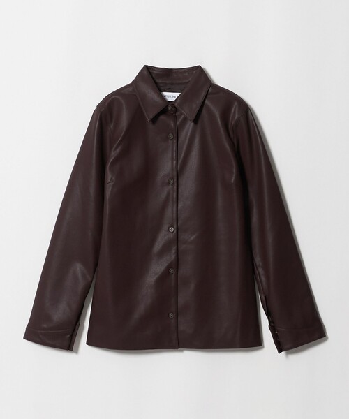 ATTISESSION（アティセッション）の「＜ATTISESSION＞レザーライク カーブ カフス シャツ（シャツ/ブラウス・レディース・ダークブラウン/ブラック・FREE）」の19枚目の写真