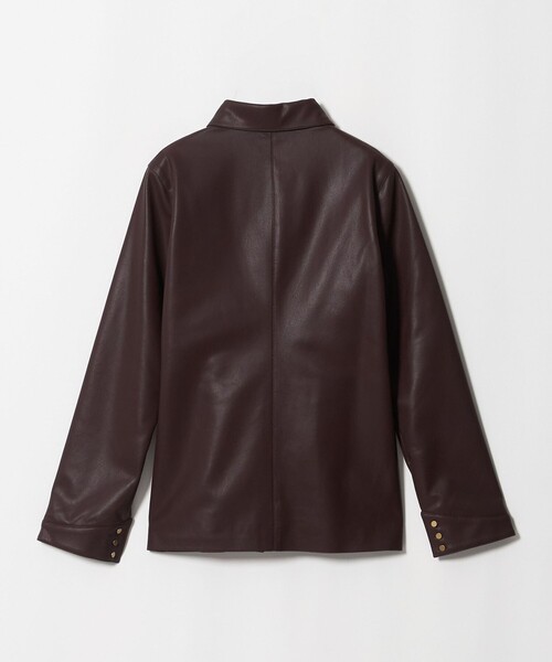 ATTISESSION（アティセッション）の「＜ATTISESSION＞レザーライク カーブ カフス シャツ（シャツ/ブラウス・レディース・ダークブラウン/ブラック・FREE）」の20枚目の写真