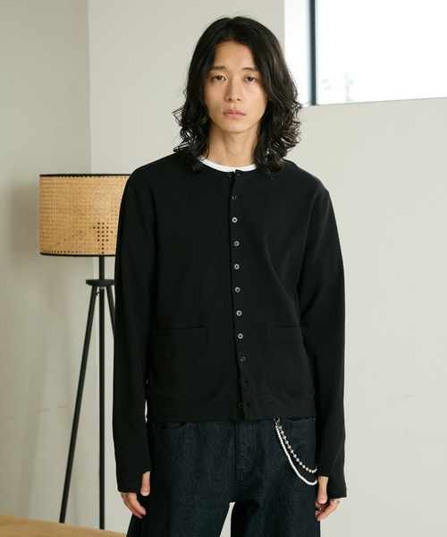 RAGEBLUE(レイジブルー)の「COMPACT CREW NECK CARDIGAN/コンパクトクルーネックカーディガン(カーディガン/ボレロ・メンズ・グレー/ブラック・MEDIUM/LARGE)」の2枚目の写真