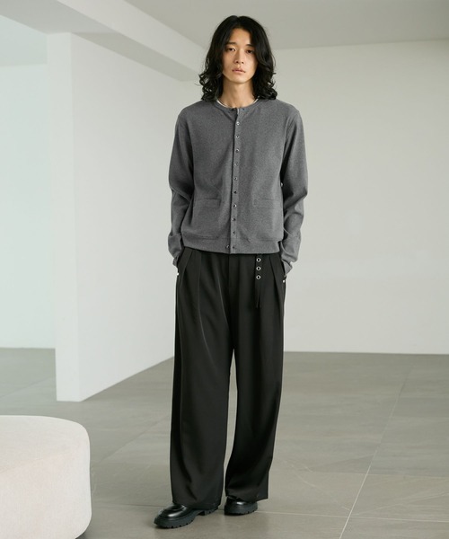RAGEBLUE(レイジブルー)の「COMPACT CREW NECK CARDIGAN/コンパクトクルーネックカーディガン(カーディガン/ボレロ・メンズ・グレー/ブラック・MEDIUM/LARGE)」の3枚目の写真