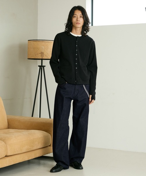 RAGEBLUE(レイジブルー)の「COMPACT CREW NECK CARDIGAN/コンパクトクルーネックカーディガン(カーディガン/ボレロ・メンズ・グレー/ブラック・MEDIUM/LARGE)」の20枚目の写真