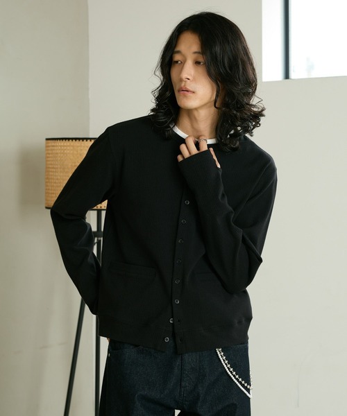 RAGEBLUE(レイジブルー)の「COMPACT CREW NECK CARDIGAN/コンパクトクルーネックカーディガン(カーディガン/ボレロ・メンズ・グレー/ブラック・MEDIUM/LARGE)」の14枚目の写真