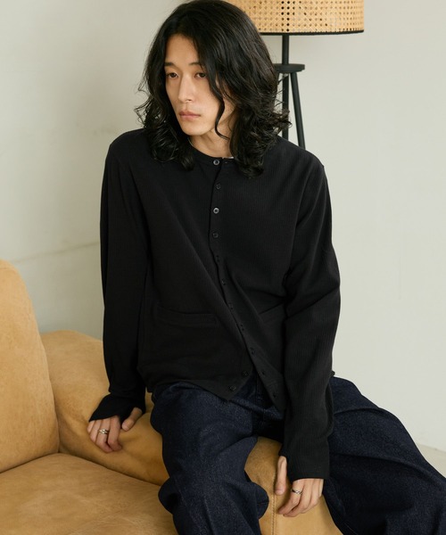 RAGEBLUE(レイジブルー)の「COMPACT CREW NECK CARDIGAN/コンパクトクルーネックカーディガン(カーディガン/ボレロ・メンズ・グレー/ブラック・MEDIUM/LARGE)」の17枚目の写真
