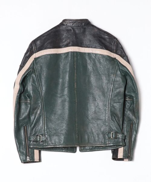 AVIREX(アヴィレックス)の「《A.A.R.C》WAPPEN LEATHER JACKET / ワッペン レザー ジャケット / AVIREX / アヴィレックス(ライダースジャケット・メンズ・ダークグリーン・XX-LARGE/X-LARGE/LARGE/MEDIUM)」の2枚目の写真