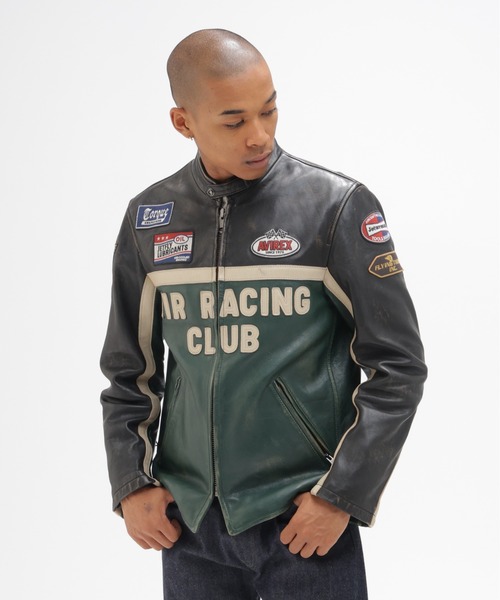 AVIREX(アヴィレックス)の「《A.A.R.C》WAPPEN LEATHER JACKET / ワッペン レザー ジャケット / AVIREX / アヴィレックス(ライダースジャケット・メンズ・ダークグリーン・XX-LARGE/X-LARGE/LARGE/MEDIUM)」の9枚目の写真