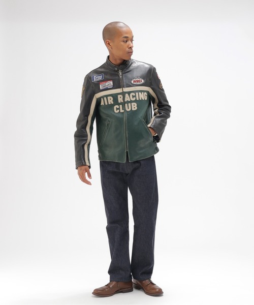 AVIREX(アヴィレックス)の「《A.A.R.C》WAPPEN LEATHER JACKET / ワッペン レザー ジャケット / AVIREX / アヴィレックス(ライダースジャケット・メンズ・ダークグリーン・XX-LARGE/X-LARGE/LARGE/MEDIUM)」の12枚目の写真